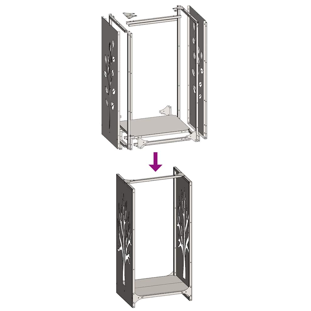 Firewood Rack Anthracite 40x30x80 cm Cold-rolled steel