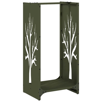 Firewood Rack Olive Green 40x30x80 cm Cold-rolled steel