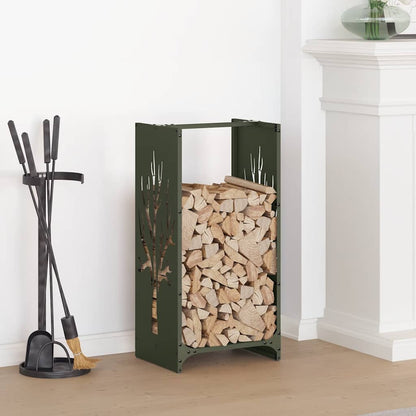 Firewood Rack Olive Green 40x30x80 cm Cold-rolled steel