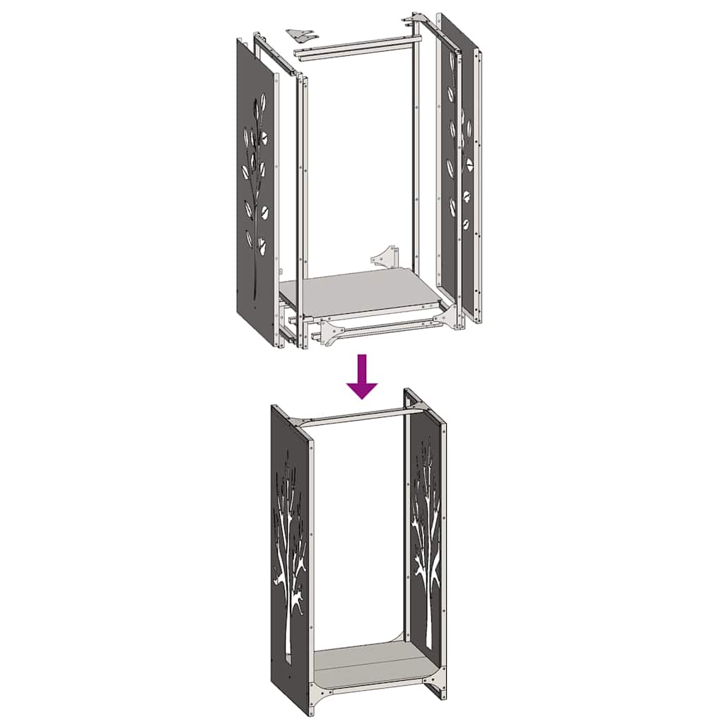 Firewood Rack 40x30x80 cm Stainless Steel