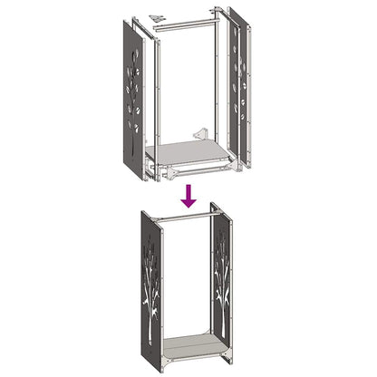 Firewood Rack 40x30x80 cm Stainless Steel