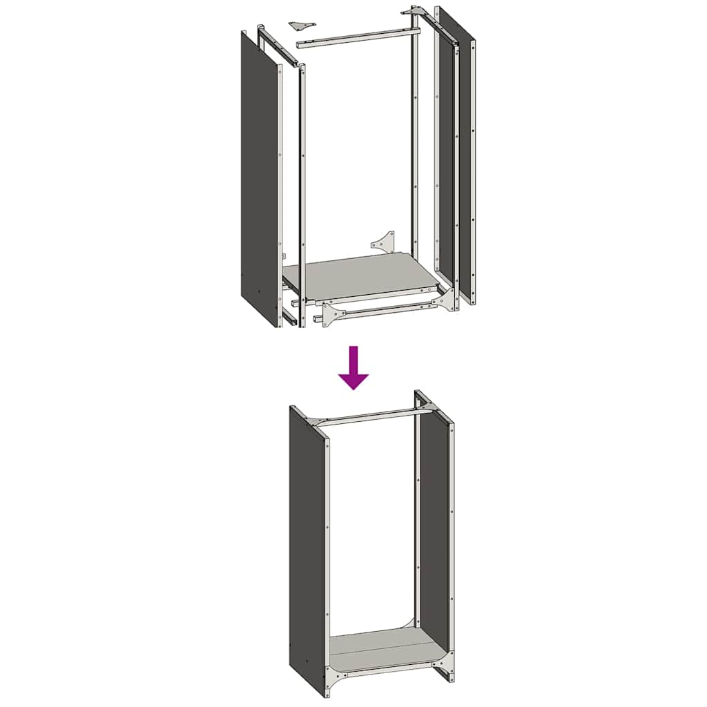 Firewood Rack Black 40x30x80 cm Cold-rolled steel