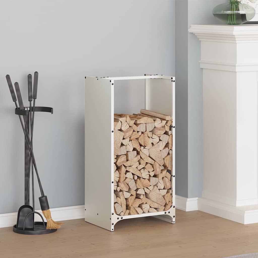Firewood Rack White 40x30x80 cm Cold-rolled steel