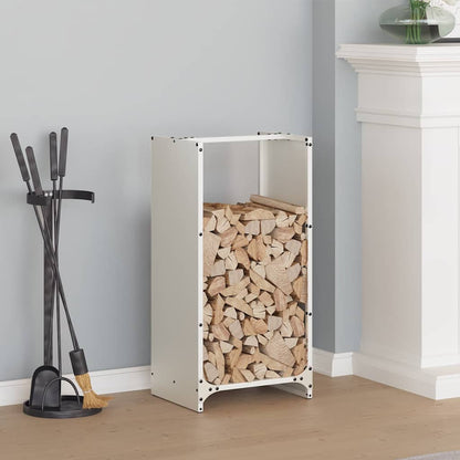 Firewood Rack White 40x30x80 cm Cold-rolled steel