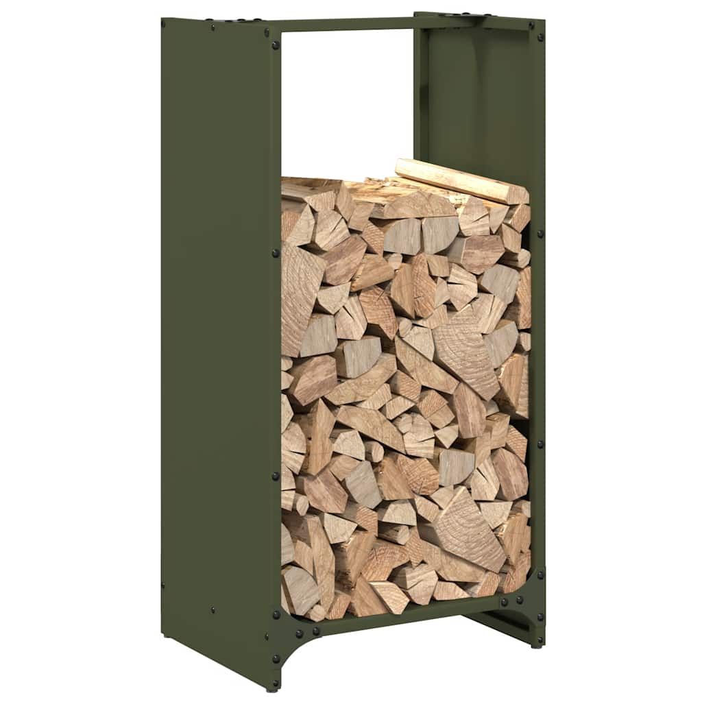 Firewood Rack Olive Green 40x30x80 cm Cold-rolled steel