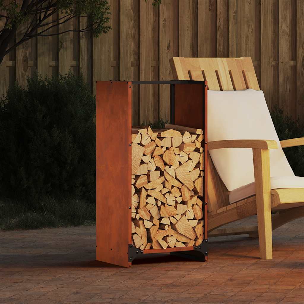 Firewood Rack 40x30x80 cm Weathering Steel