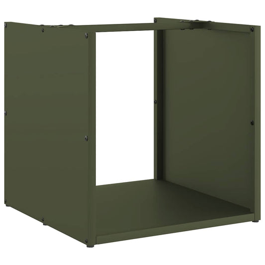 Firewood Rack Olive Green 40x40x40 cm Cold-rolled steel