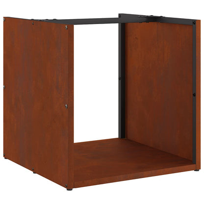 Firewood Rack 40x40x40 cm Weathering Steel