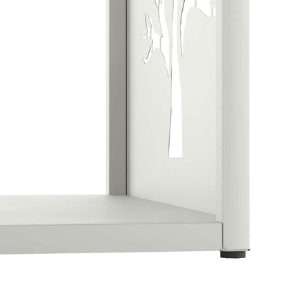 Firewood Rack White 40x40x40 cm Cold-rolled steel