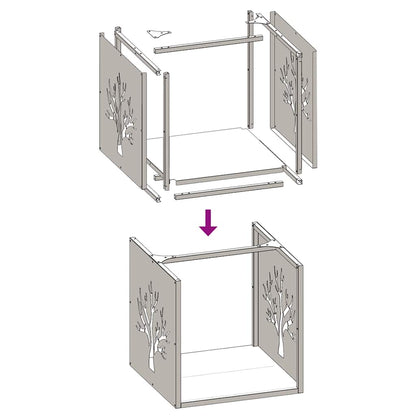 Firewood Rack White 40x40x40 cm Cold-rolled steel
