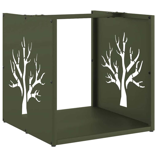 Firewood Rack Olive Green 40x40x40 cm Cold-rolled steel