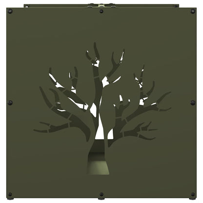 Firewood Rack Olive Green 40x40x40 cm Cold-rolled steel