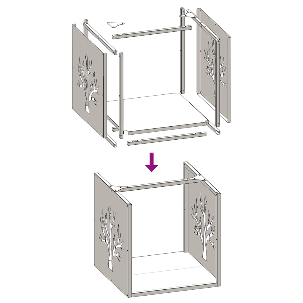 Firewood Rack 40x40x40 cm Stainless Steel