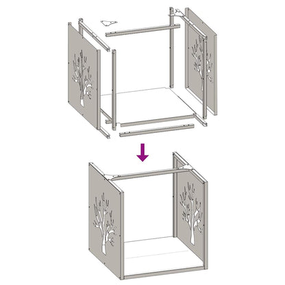 Firewood Rack 40x40x40 cm Stainless Steel