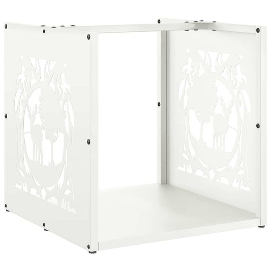 Firewood Rack White 40x40x40 cm Cold-rolled steel