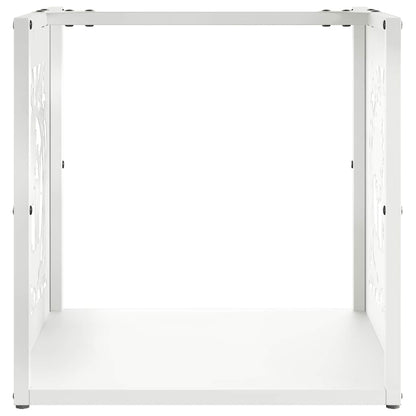 Firewood Rack White 40x40x40 cm Cold-rolled steel