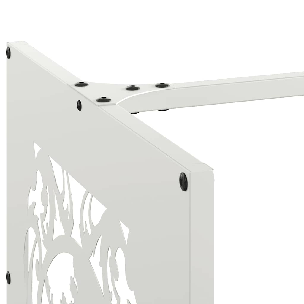 Firewood Rack White 40x40x40 cm Cold-rolled steel