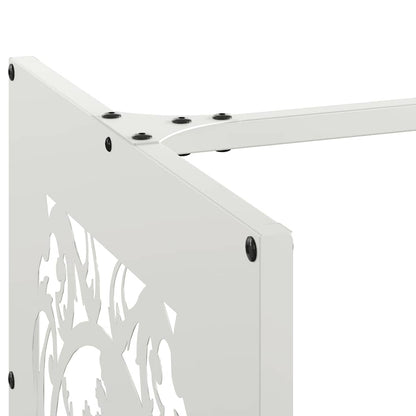 Firewood Rack White 40x40x40 cm Cold-rolled steel
