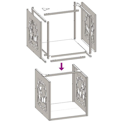Firewood Rack White 40x40x40 cm Cold-rolled steel