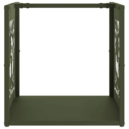 Firewood Rack Olive Green 40x40x40 cm Cold-rolled steel