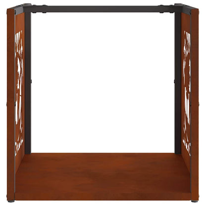 Firewood Rack 40x40x40 cm Weathering Steel