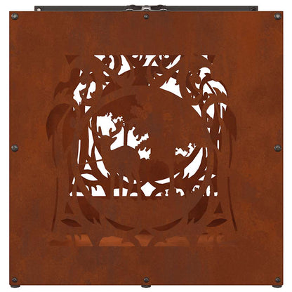 Firewood Rack 40x40x40 cm Weathering Steel