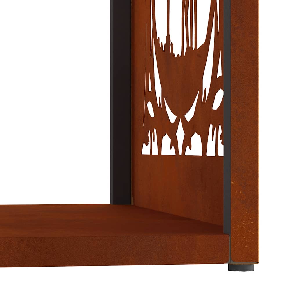 Firewood Rack 40x40x40 cm Weathering Steel