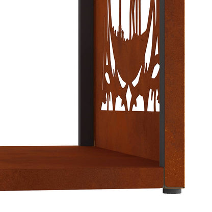 Firewood Rack 40x40x40 cm Weathering Steel