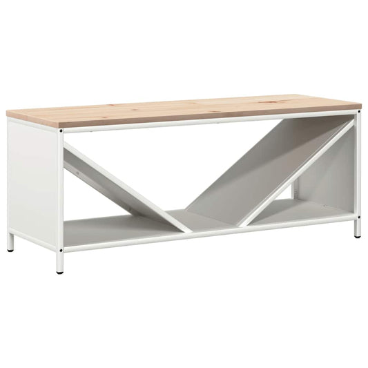 Firewood Rack with Wooden Top White 100.5x35.5x40 cm