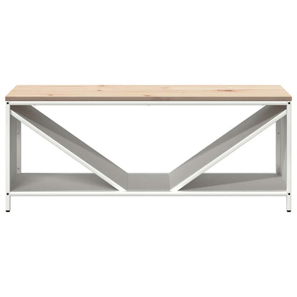 Firewood Rack with Wooden Top White 100.5x35.5x40 cm