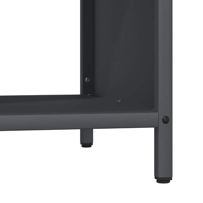 Firewood Rack with Wooden Top Anthracite 100.5x35.5x40 cm