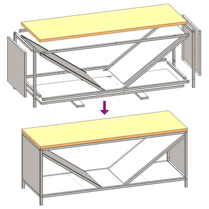 Firewood Rack with Wooden Top Anthracite 100.5x35.5x40 cm