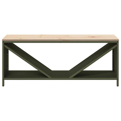 Firewood Rack with Wooden Top Olive Green 100.5x35.5x40 cm