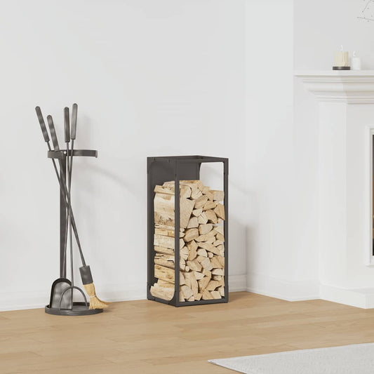Firewood Rack Black 25x25x60 cm Cold-rolled steel