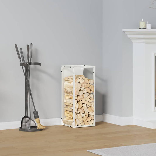 Firewood Rack White 25x25x60 cm Cold-rolled steel