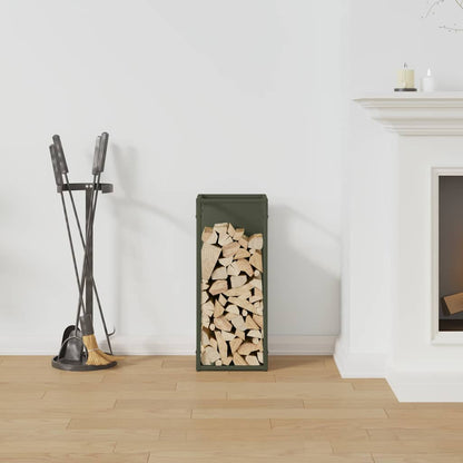 Firewood Rack Olive Green 25x25x60 cm Cold-rolled steel