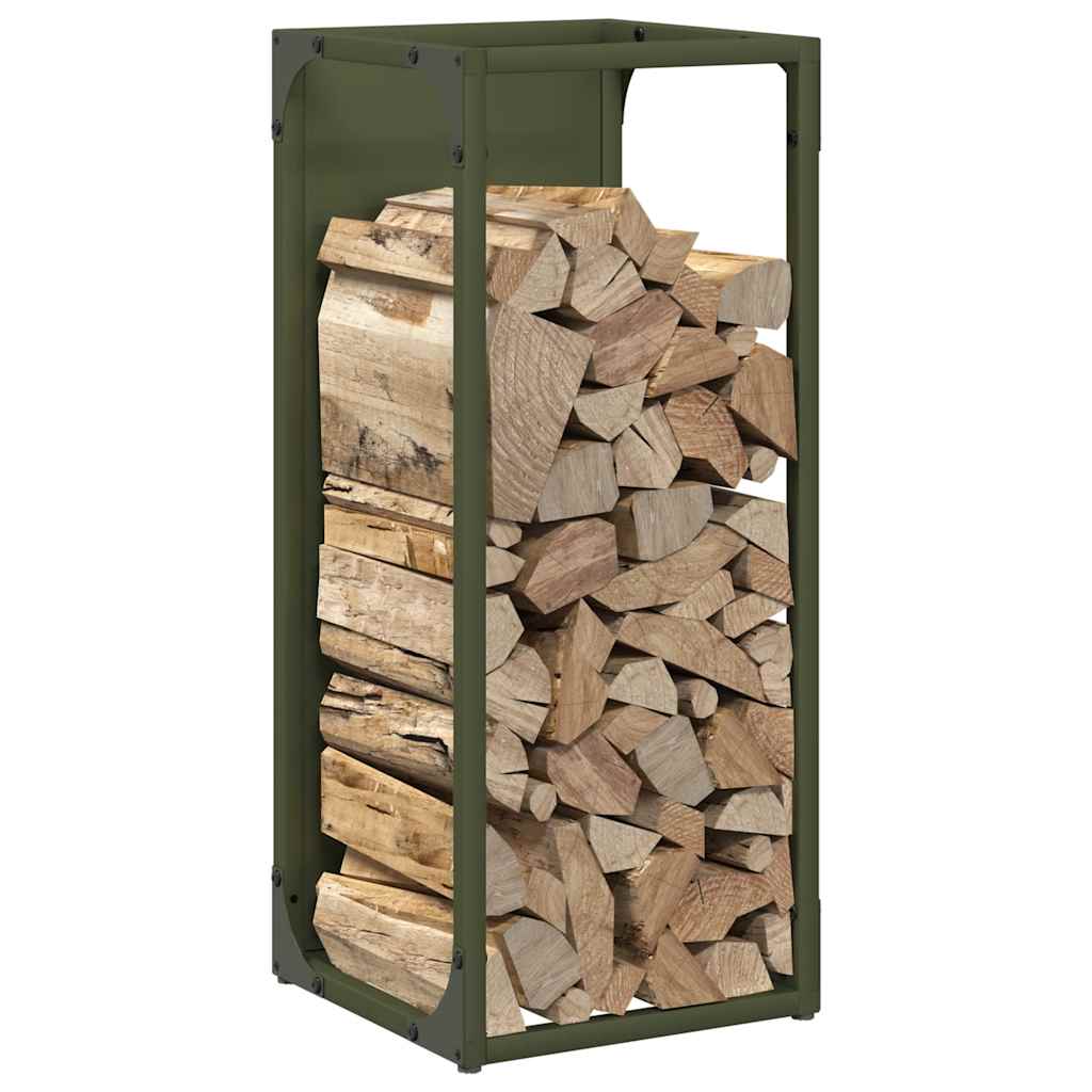 Firewood Rack Olive Green 25x25x60 cm Cold-rolled steel