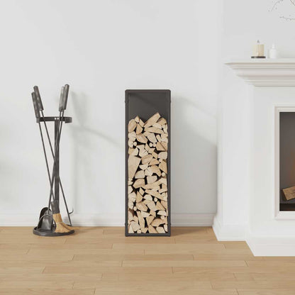 Firewood Rack Black 25x25x80 cm Cold-rolled steel