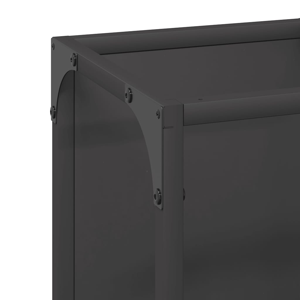 Firewood Rack Black 25x25x80 cm Cold-rolled steel