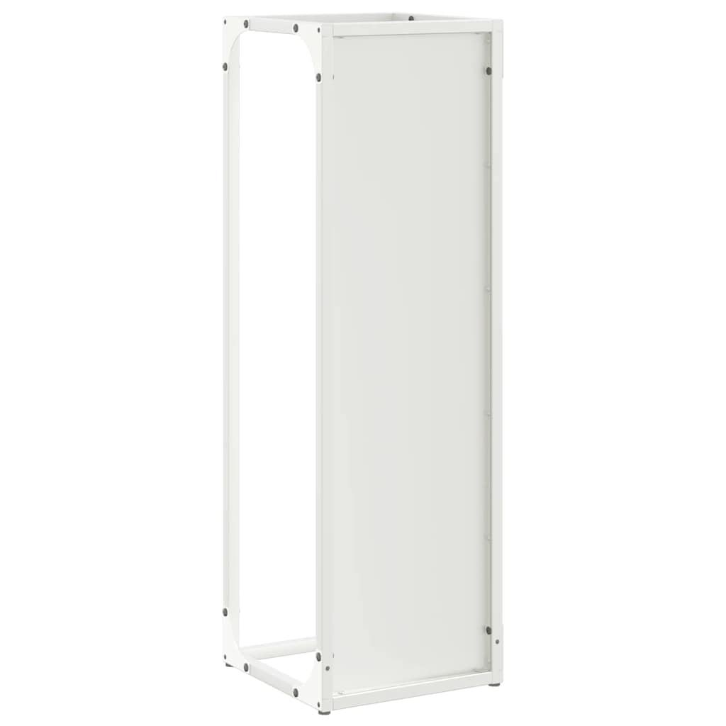 Firewood Rack White 25x25x80 cm Cold-rolled steel