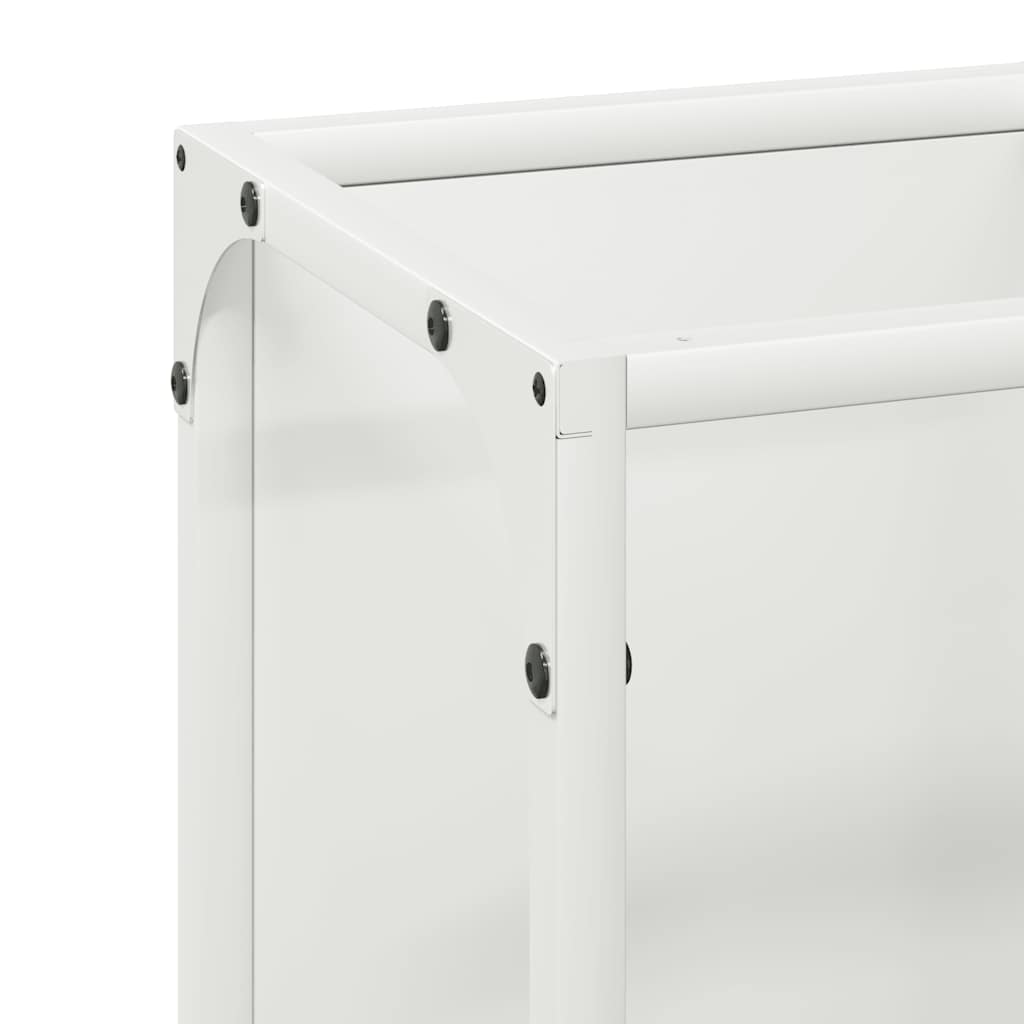 Firewood Rack White 25x25x80 cm Cold-rolled steel