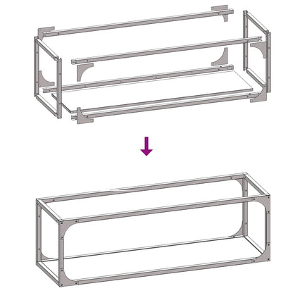 Firewood Rack White 25x25x80 cm Cold-rolled steel