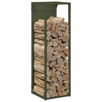 Firewood Rack Olive Green 25x25x80 cm Cold-rolled steel