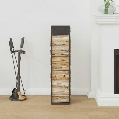 Firewood Rack Black 25x25x100 cm Cold-rolled steel