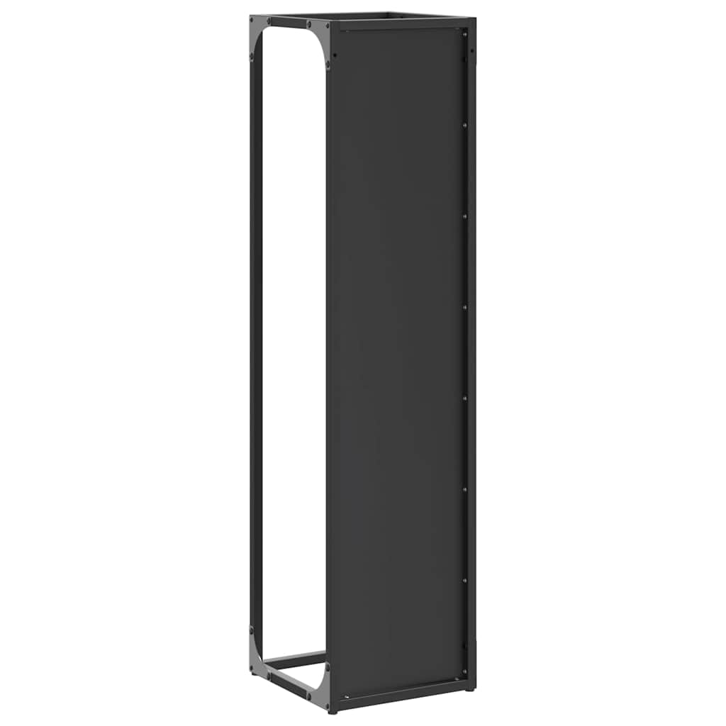 Firewood Rack Black 25x25x100 cm Cold-rolled steel