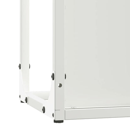 Firewood Rack White 25x25x100 cm Cold-rolled steel