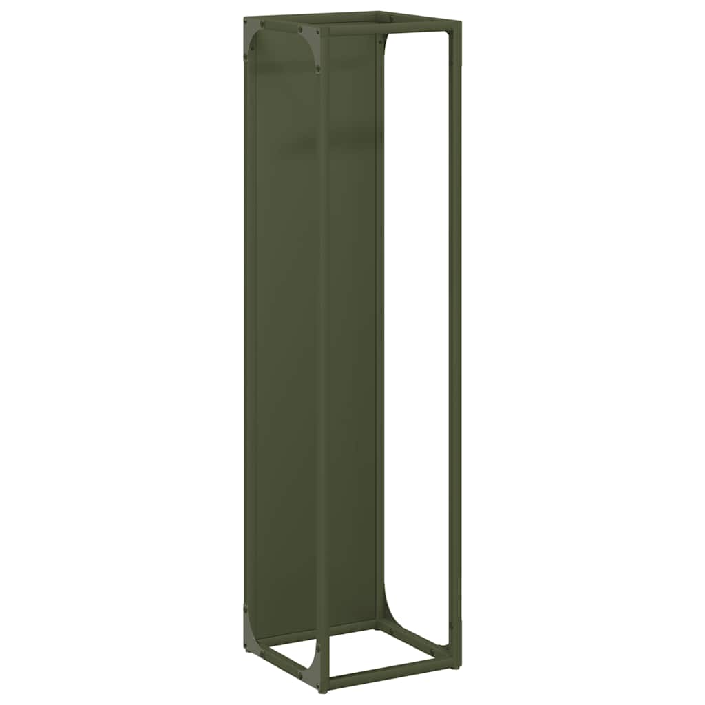 Firewood Rack Olive Green 25x25x100 cm Cold-rolled steel