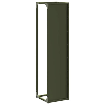 Firewood Rack Olive Green 25x25x100 cm Cold-rolled steel
