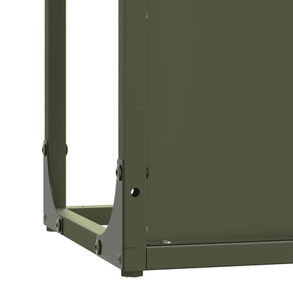 Firewood Rack Olive Green 25x25x100 cm Cold-rolled steel