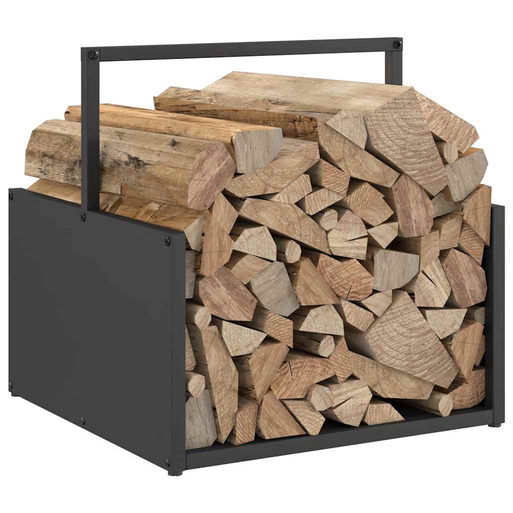Firewood Rack Black 40x40x40 cm Cold-rolled steel